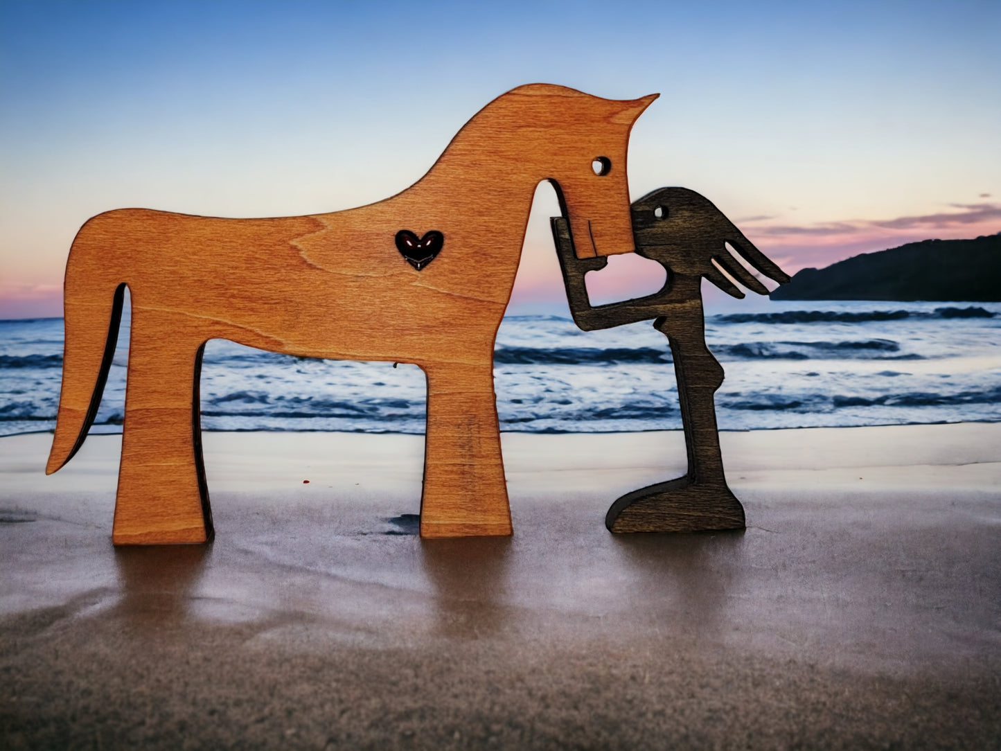 Heart Horse - wooden statue